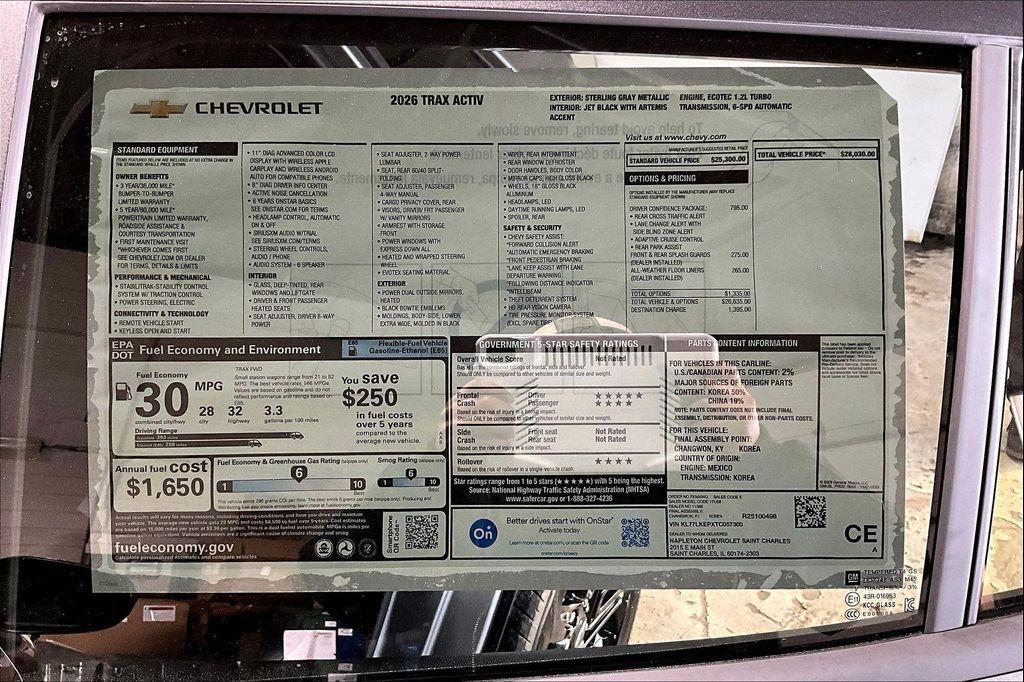 new 2026 Chevrolet Trax car, priced at $26,629