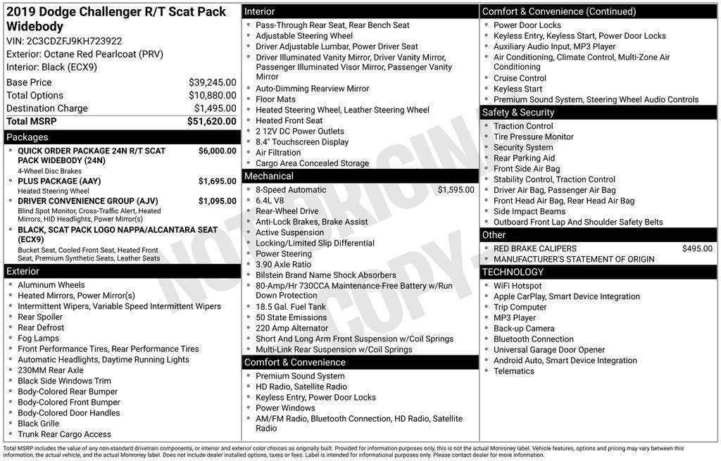 used 2019 Dodge Challenger car, priced at $32,800