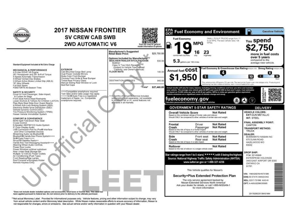 used 2017 Nissan Frontier car