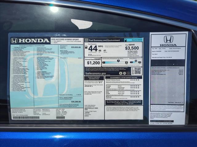 used 2025 Honda Accord Hybrid car, priced at $31,676