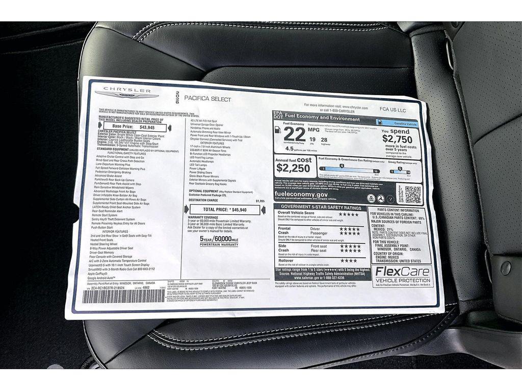 new 2026 Chrysler Pacifica car, priced at $42,940