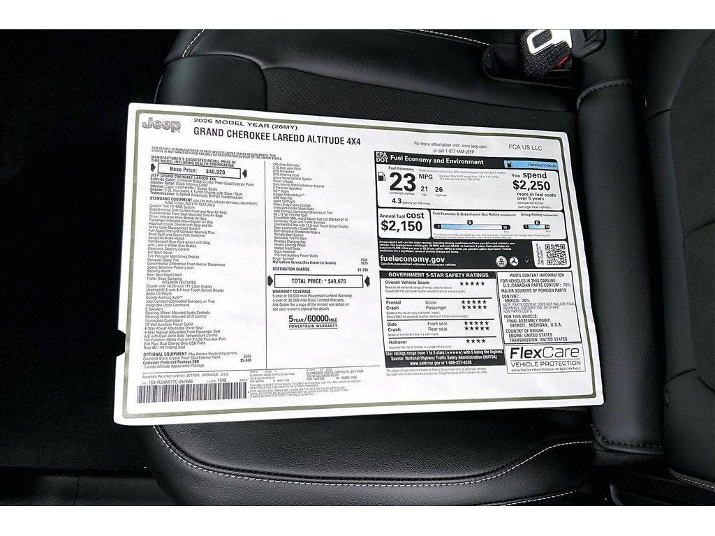 new 2026 Jeep Grand Cherokee car, priced at $43,338