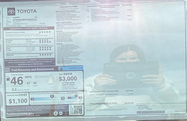 new 2026 Toyota Camry car, priced at $33,914