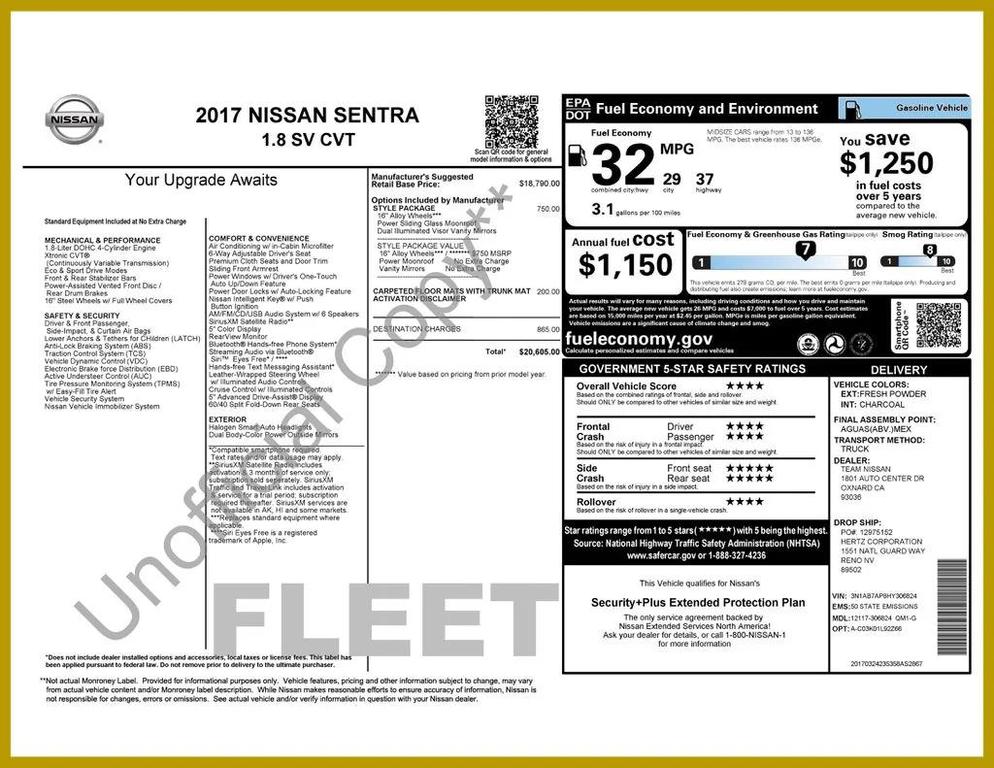 used 2017 Nissan Sentra car, priced at $5,999