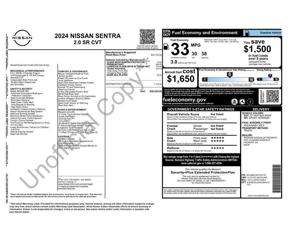 used 2024 Nissan Sentra car, priced at $20,995