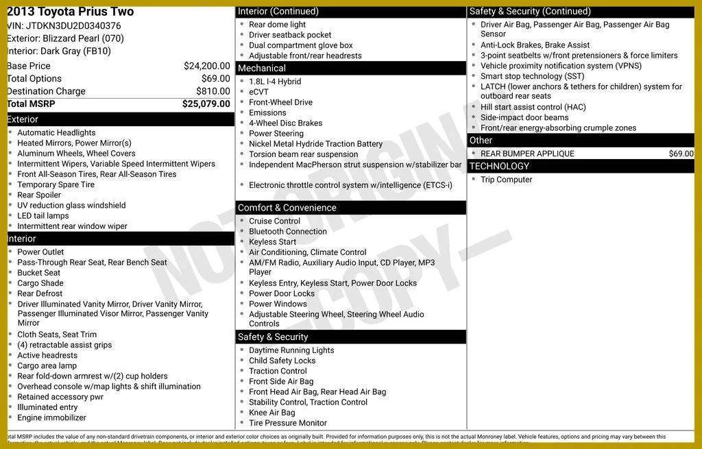 used 2013 Toyota Prius car, priced at $10,995