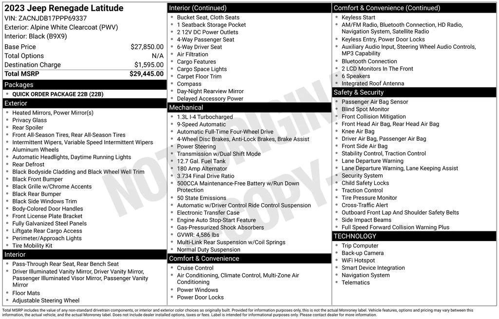 used 2023 Jeep Renegade car, priced at $17,970