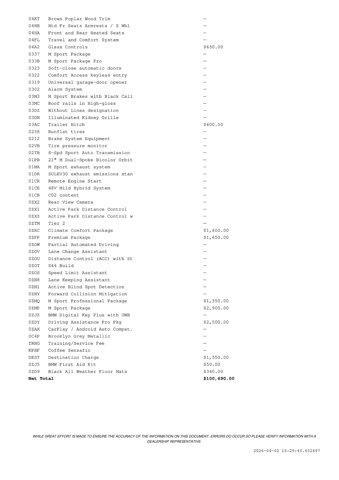 new 2026 BMW X7 car, priced at $100,690