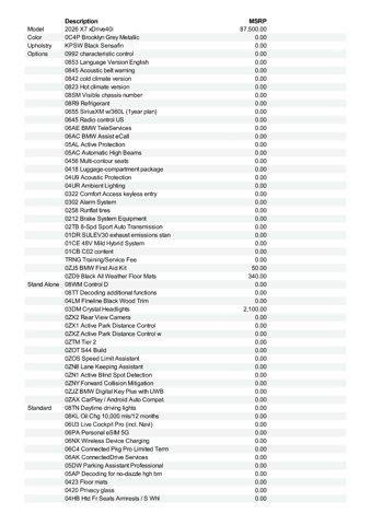 new 2026 BMW X7 car, priced at $103,640