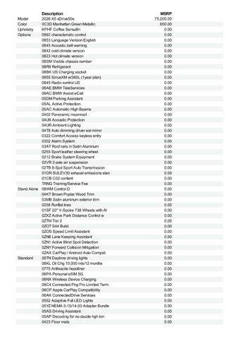 new 2026 BMW X5 PHEV car, priced at $80,525