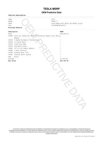 used 2020 Tesla Model Y car, priced at $22,326