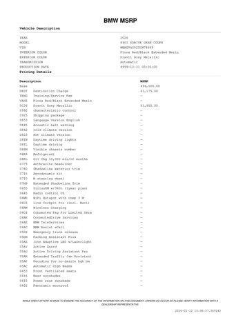 new 2026 BMW 840 Gran Coupe car, priced at $99,625