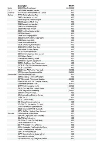 new 2025 BMW 750e car, priced at $122,250