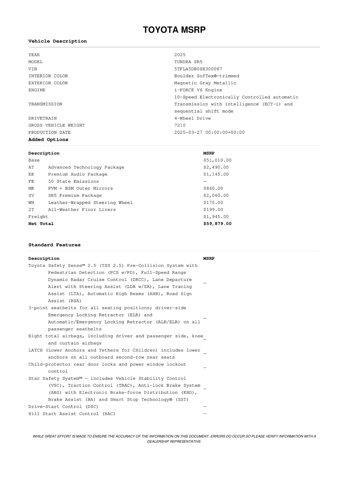 used 2025 Toyota Tundra car, priced at $48,971