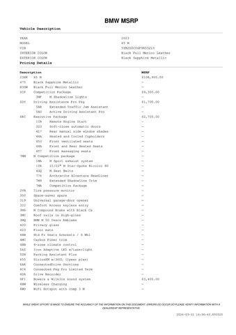 used 2023 BMW X5 M car, priced at $76,971