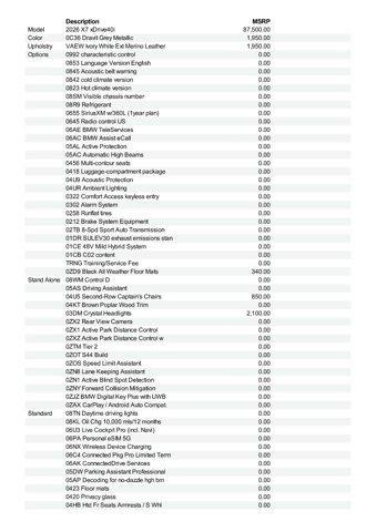 new 2026 BMW X7 car, priced at $104,490