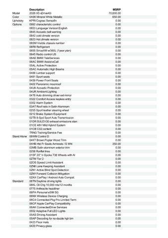 new 2026 BMW X5 car, priced at $75,650