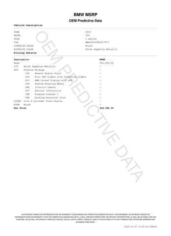 used 2025 BMW 530 car, priced at $55,891