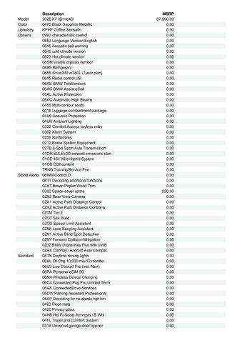 new 2026 BMW X7 car, priced at $99,850