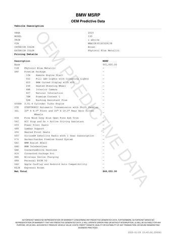 used 2025 BMW 530 car, priced at $58,128