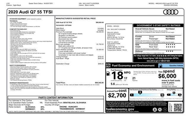 used 2020 Audi Q7 car, priced at $25,971