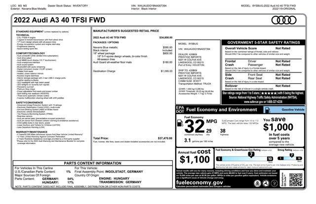 used 2022 Audi A3 car, priced at $23,815