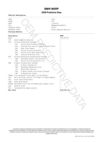 new 2026 BMW 840 car, priced at $100,850