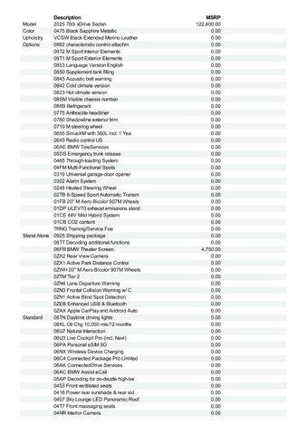 new 2025 BMW 760 car, priced at $132,675