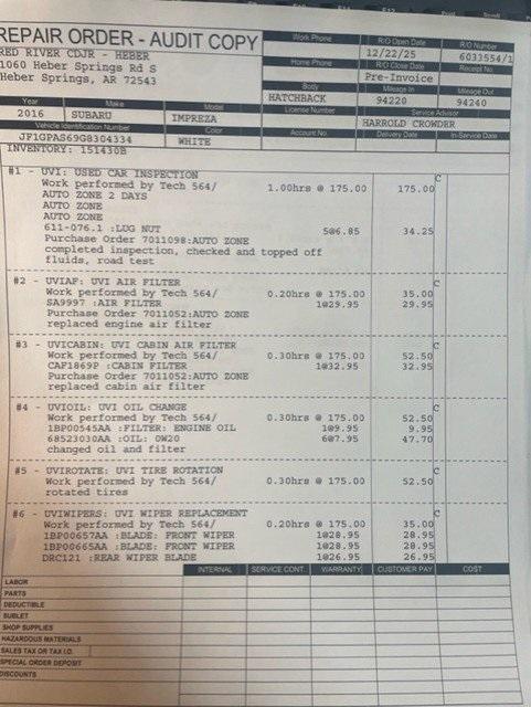 used 2016 Subaru Impreza car, priced at $14,950