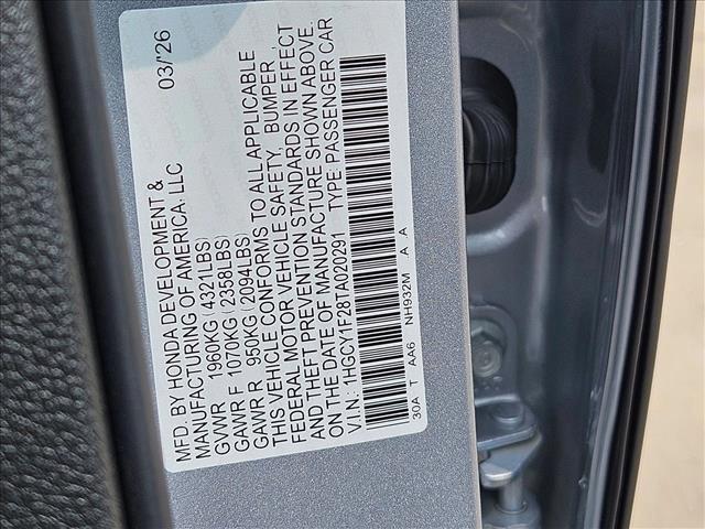 new 2026 Honda Accord car, priced at $29,815