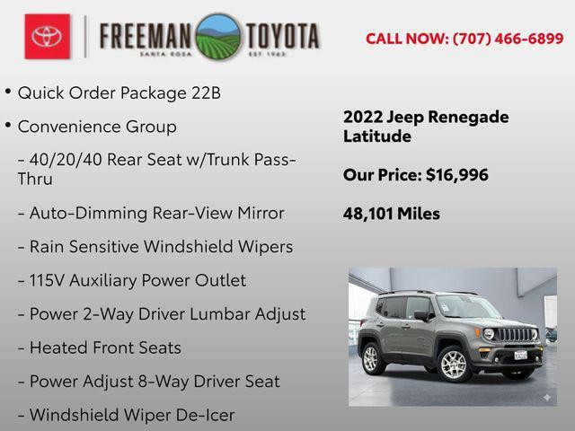 used 2022 Jeep Renegade car, priced at $16,996