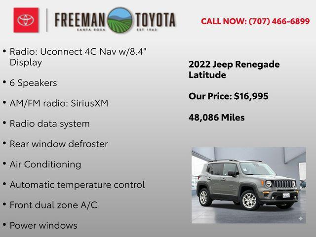 used 2022 Jeep Renegade car, priced at $16,995