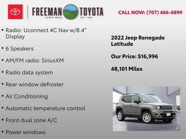 used 2022 Jeep Renegade car, priced at $16,996