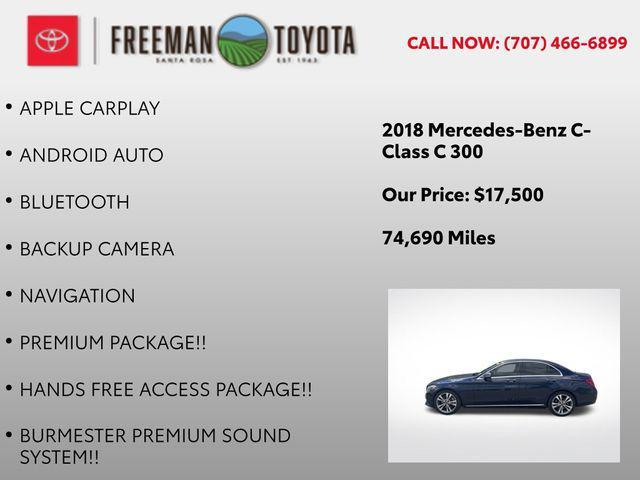 used 2018 Mercedes-Benz C-Class car, priced at $17,500