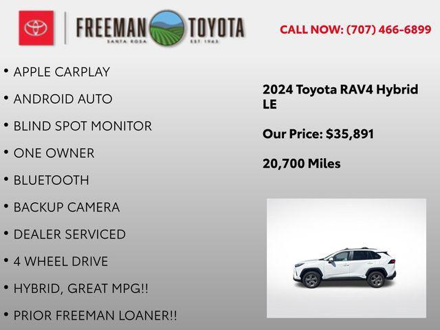 used 2024 Toyota RAV4 Hybrid car, priced at $35,891