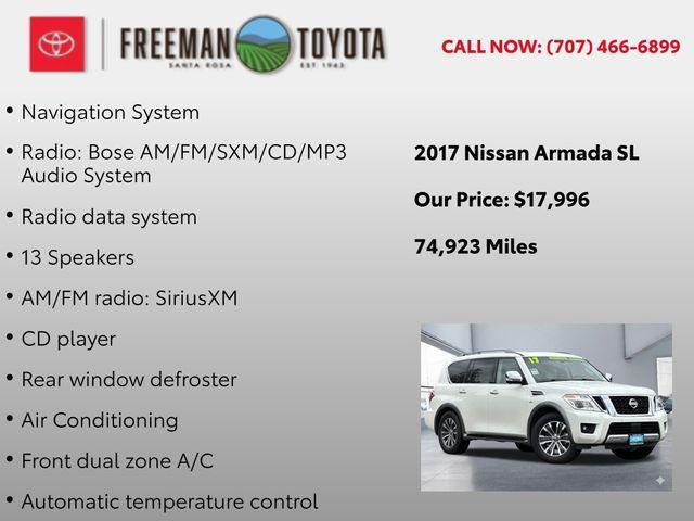 used 2017 Nissan Armada car, priced at $17,996