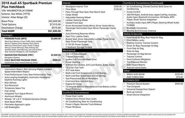 used 2018 Audi A5 car, priced at $22,900