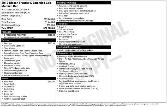 used 2012 Nissan Frontier car, priced at $13,900