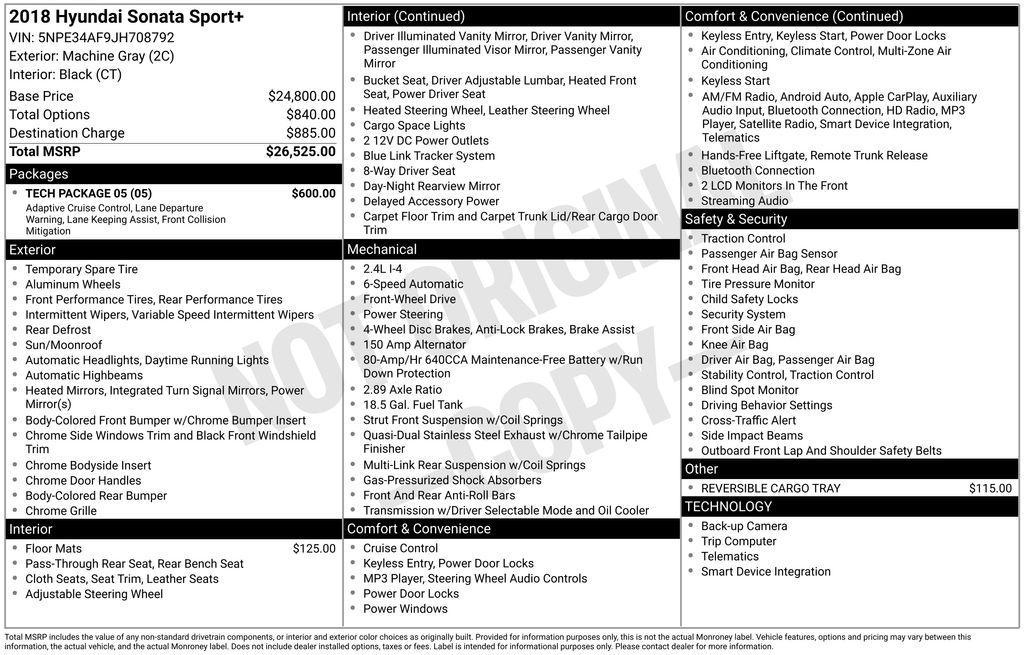 used 2018 Hyundai Sonata car, priced at $13,702