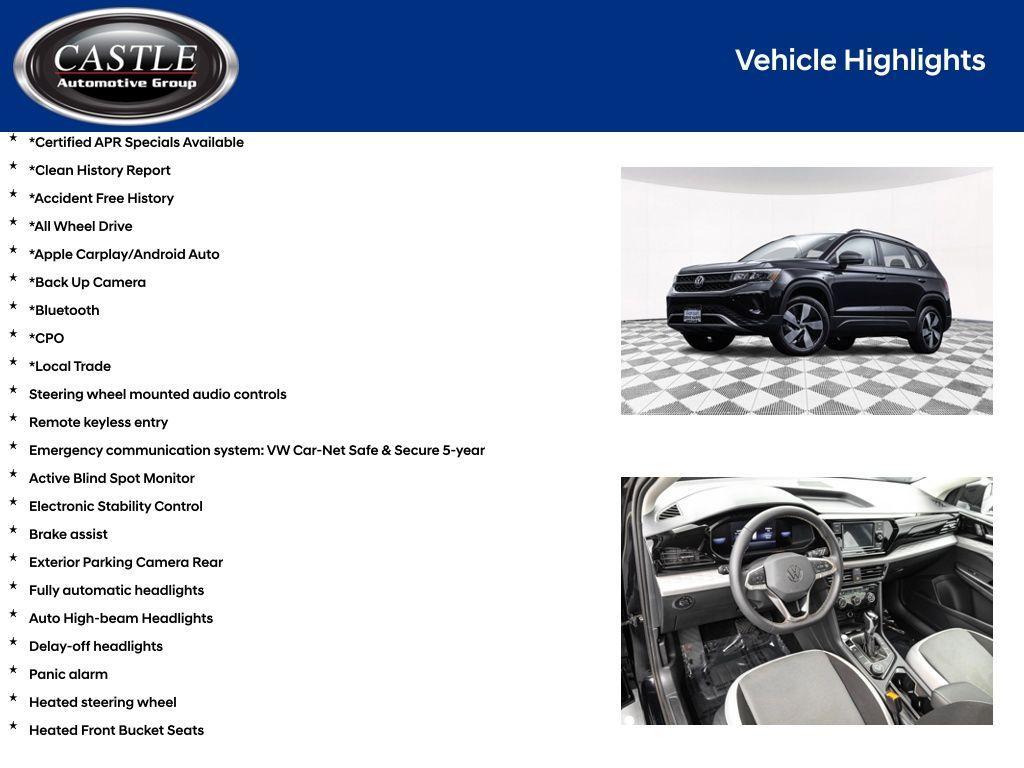 used 2024 Volkswagen Taos car, priced at $19,488