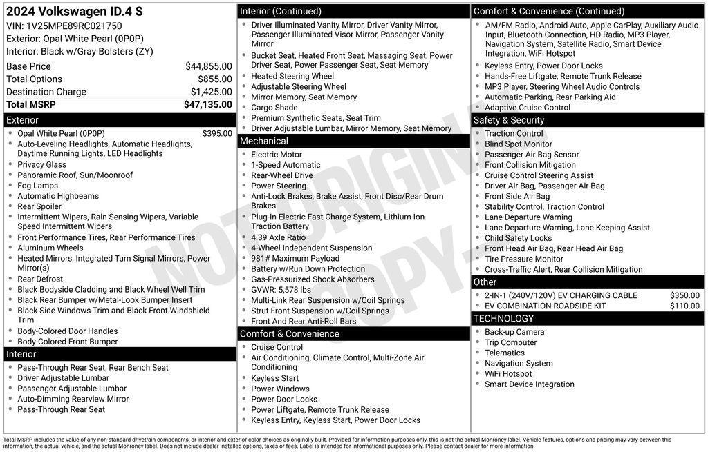 used 2024 Volkswagen ID.4 car, priced at $24,380