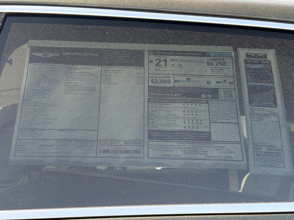 new 2026 Genesis GV80 car, priced at $63,020