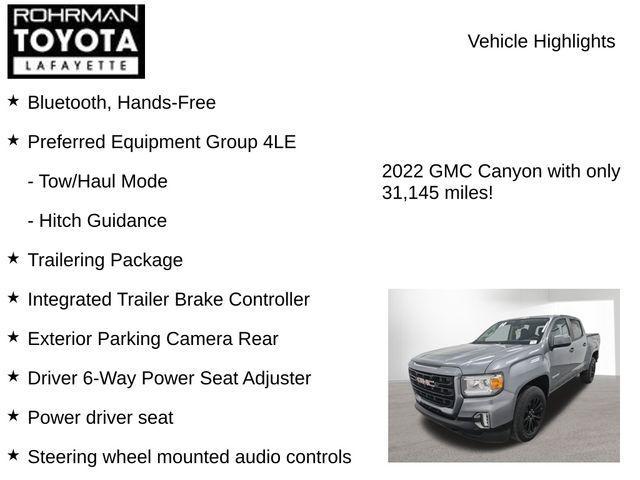 used 2022 GMC Canyon car, priced at $31,108