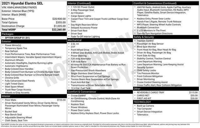 used 2021 Hyundai Elantra car, priced at $17,026