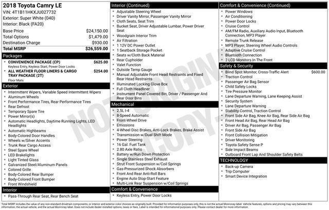 used 2018 Toyota Camry car, priced at $15,662