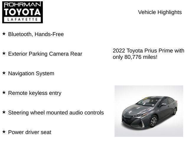 used 2022 Toyota Prius Prime car, priced at $21,526