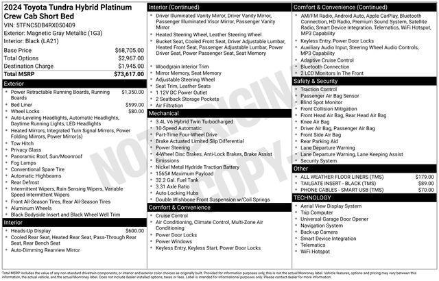 used 2024 Toyota Tundra Hybrid car, priced at $52,934