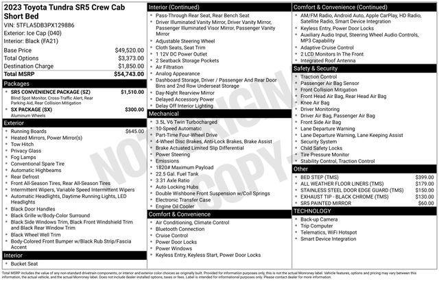 used 2023 Toyota Tundra car, priced at $41,876