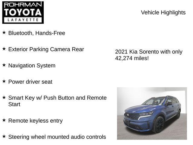used 2021 Kia Sorento car, priced at $24,748