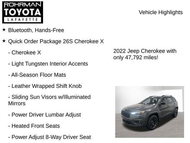used 2022 Jeep Cherokee car, priced at $22,343